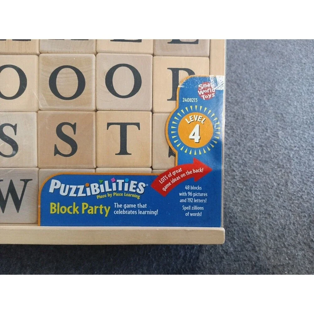 Puzzibilities by Small World Toys All Wood Alphabet Blocks in Wood Case 2000